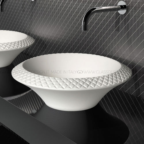 Настольная раковина - Konka - GLASS DESIGN Srl - из VetroFreddo® / круглая / без отверстия