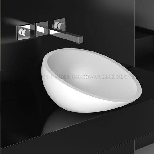 Настольная раковина - Air - GLASS DESIGN Srl - из VetroFreddo® / овальная / без отверстия