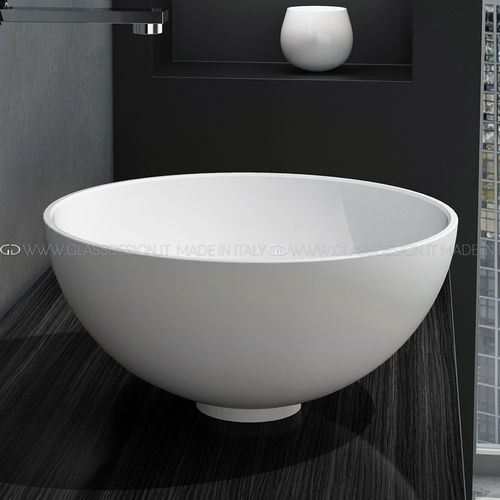 Настольная раковина - Cocoon 34 - GLASS DESIGN Srl - из VetroFreddo® / с регулируемым зеркалом / круглая