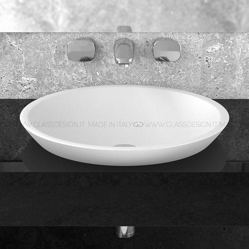 Полуутопленная раковина - Circus 43 FL/50 FL - GLASS DESIGN Srl - из VetroFreddo® / круглая / без отверстия