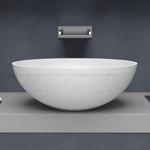 Настольная раковина - Oval Travertino - GLASS DESIGN Srl - из Teknoform® / овальная / без отверстия