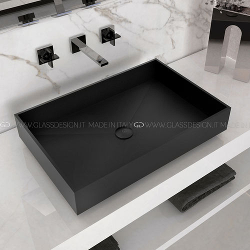 Настольная раковина - Koko - GLASS DESIGN Srl - из VetroFreddo® / прямоугольная / без отверстия