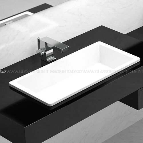 Встраиваемая раковина - Rx - GLASS DESIGN Srl - из VetroFreddo® / прямоугольная / без отверстия