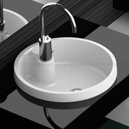 Встраиваемая раковина - Naxos FL - GLASS DESIGN Srl - из VetroFreddo® / круглая / 1 отверстие