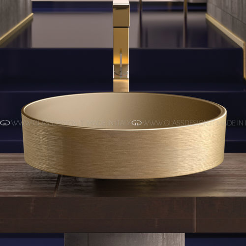 Настольная раковина - Rho Metal - GLASS DESIGN Srl - из Pert® / круглая / без отверстия