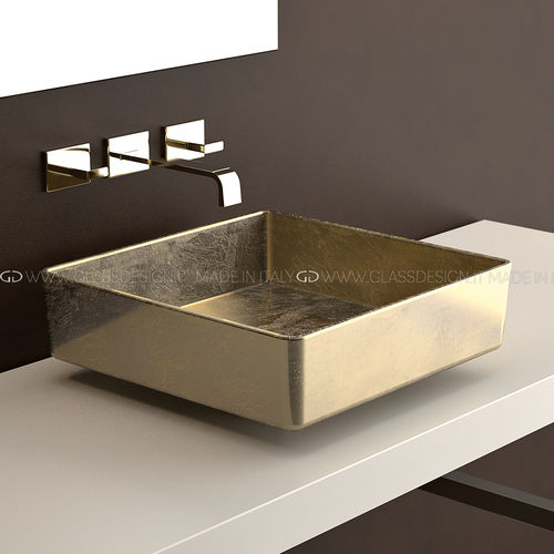 Настольная раковина - Four Lux / Four Lux Sotto - GLASS DESIGN Srl - из Pert® / квадратная / без отверстия