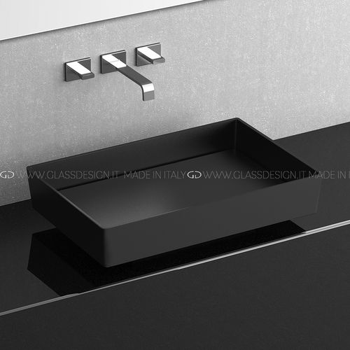 Раковина под рабочей поверхностью - Blade Vision - GLASS DESIGN Srl - из Pert® / прямоугольная / без отверстия