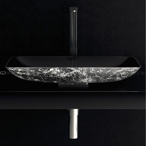 Настольная раковина - Nek / Nek Lux - GLASS DESIGN Srl - из алюминия / прямоугольная / без отверстия