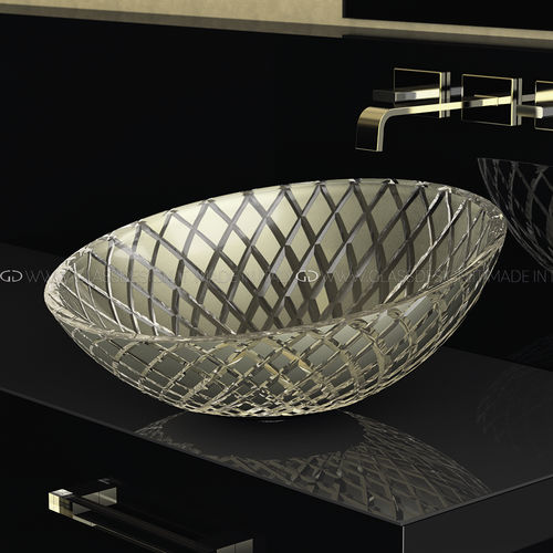 Настольная раковина - XENI - GLASS DESIGN Srl - из стекла / с регулируемым зеркалом / круглая