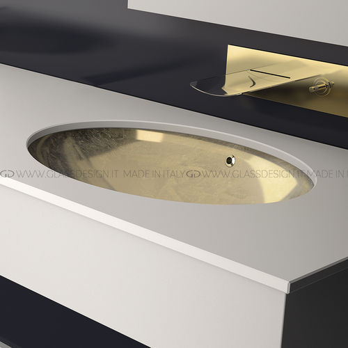 Раковина под рабочей поверхностью - FLOU SOTTO - GLASS DESIGN Srl - из стекла / овальная / без отверстия