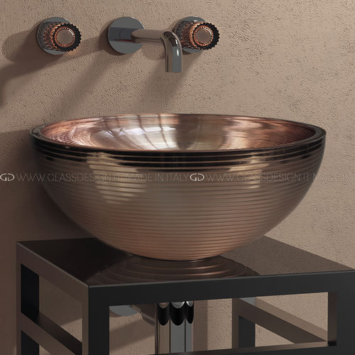 Настольная раковина - ROSE / ROSE LUX - GLASS DESIGN Srl - из стекла / круглая / без отверстия