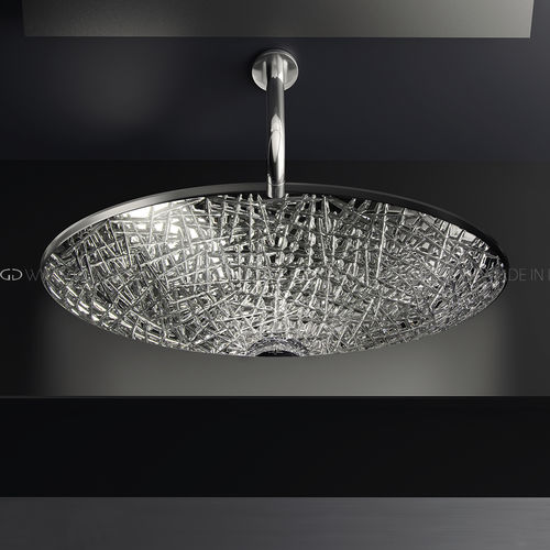 Раковина под рабочей поверхностью - Ice Oval Lux Sotto/Ice Oval Lux XL Sotto - GLASS DESIGN Srl - из кристалла / овальная / без отверстия