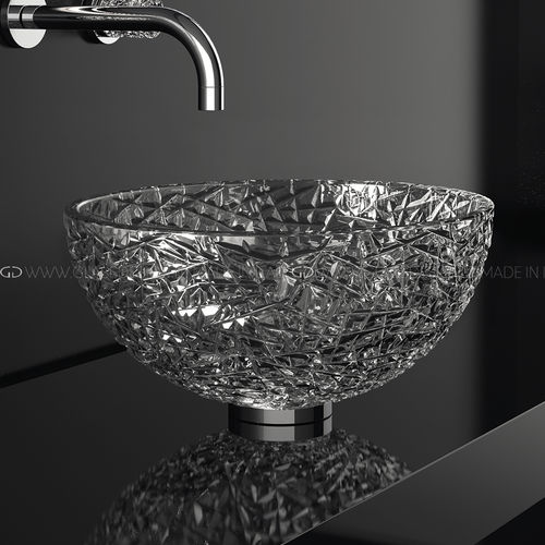Настольная раковина - Ice 34 / Ice 34 Lux - GLASS DESIGN Srl - из кристалла / прозрачная / круглая