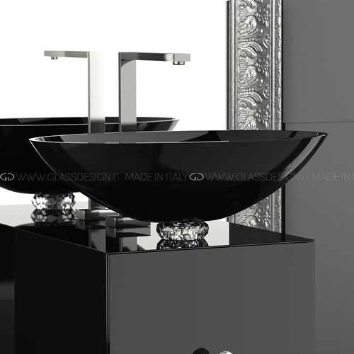 Настольная раковина - Collier - GLASS DESIGN Srl - из кристалла / глянцевая / с регулируемым зеркалом