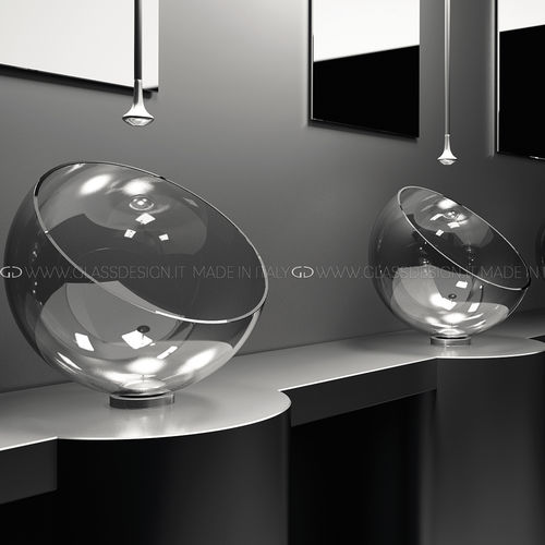 Настольная раковина - Moon - GLASS DESIGN Srl - из кристалла / прозрачная / круглая