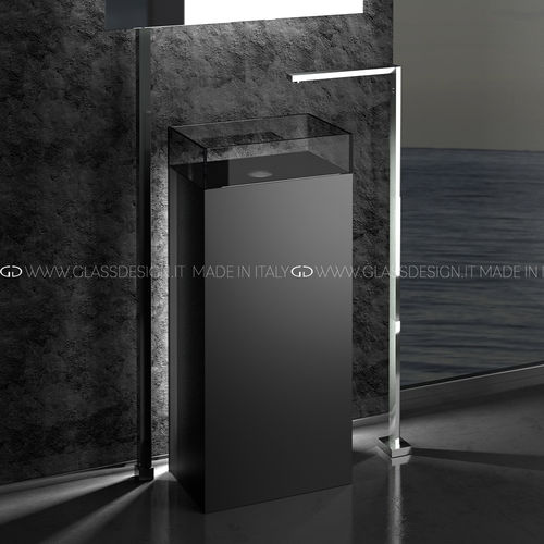 Раковина на ножке - SKYLINE EVOLUTION SMALL/MEDIUM - GLASS DESIGN Srl - из стекла / прямоугольная / без отверстия