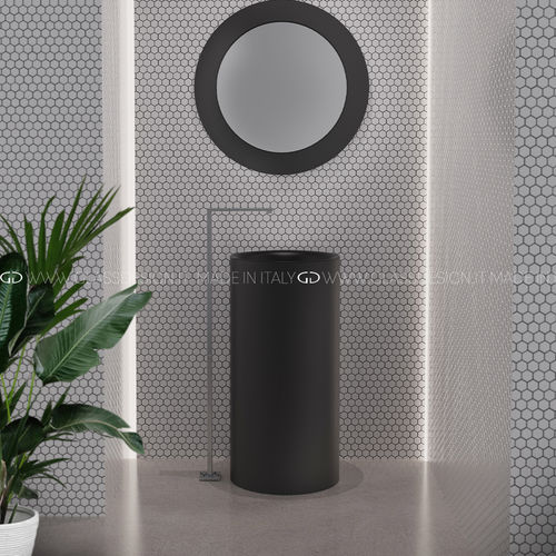 Раковина на ножке - TOMMY/TOMMY METROPOLE/TOMMY METROPOLE LUX - GLASS DESIGN Srl - из VetroFreddo® / с регулируемым зеркалом / круглая