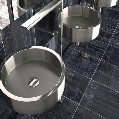 Настольная раковина - DE COSTE - GLASS DESIGN Srl - из нержавеющей стали / круглая / без отверстия
