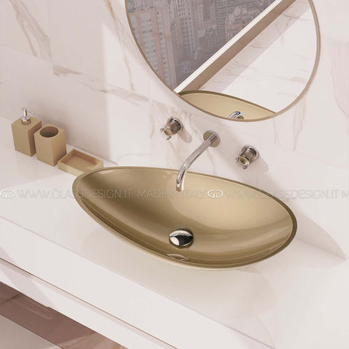Настольная раковина - Infinity Starlight - GLASS DESIGN Srl - из Pert® / овальная / без отверстия