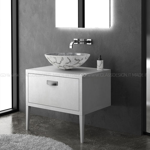 Подвесная тумба под умывальник - Imai 80 - GLASS DESIGN Srl - из дерева / современная / без дверцы