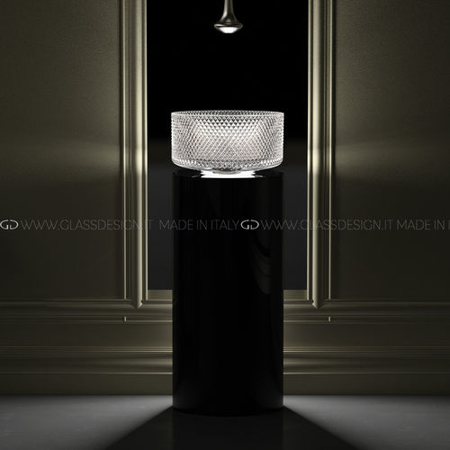 Напольная тумба под умывальник - LUMIERE - GLASS DESIGN Srl - из лакированной древесины / из стекла / современная