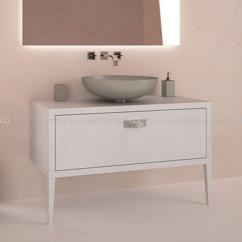 Подвесная тумба под умывальник - Imai 110 - GLASS DESIGN Srl - из дерева / современная / без дверцы