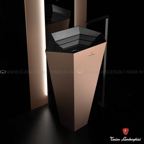 Раковина на ножке - Vision Edition - GLASS DESIGN Srl - из VetroFreddo® / персонализированная / без отверстия