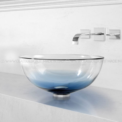 Настольная раковина - Laguna Deep Blue / Laguna Deep Smoke - GLASS DESIGN Srl - из муранского стекла / прозрачная / круглая