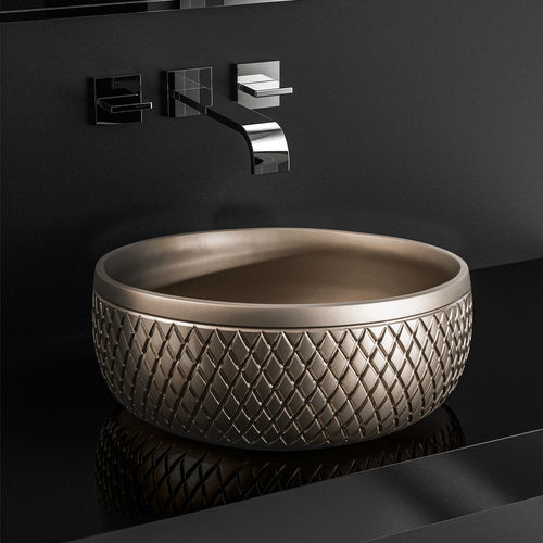Настольная раковина - COLLE - GLASS DESIGN Srl - из керамики / ручной работы / круглая