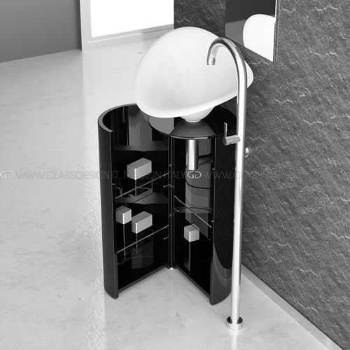 Напольная тумба под умывальник - KOIN XL - GLASS DESIGN Srl - из металла / современная / с дверью