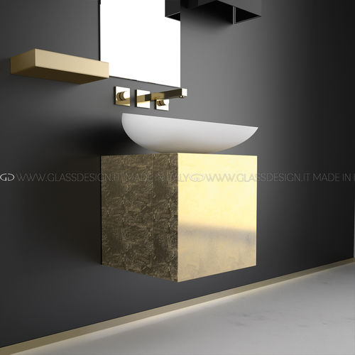 Подвесная тумба под умывальник - CUBUS - GLASS DESIGN Srl - из ламината / современная / 1 дверца