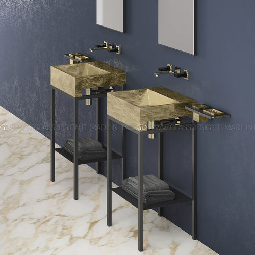 Напольная тумба под умывальник - ELLE PLUS - GLASS DESIGN Srl - из металла / из VetroFreddo® / современная