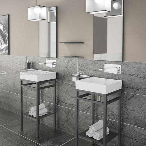Напольная тумба под умывальник - MILANO PLUS - GLASS DESIGN Srl - из нержавеющей стали / современная / без дверцы