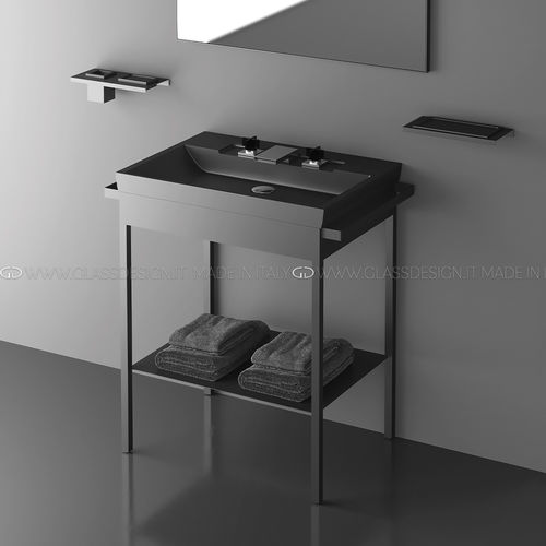 Напольная тумба под умывальник - ITALY PLUS - GLASS DESIGN Srl - из металла / из VetroFreddo® / современная