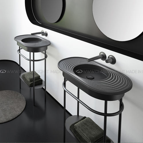 Напольная тумба под умывальник - Lap Plus - GLASS DESIGN Srl - из нержавеющей стали / современная / без дверцы