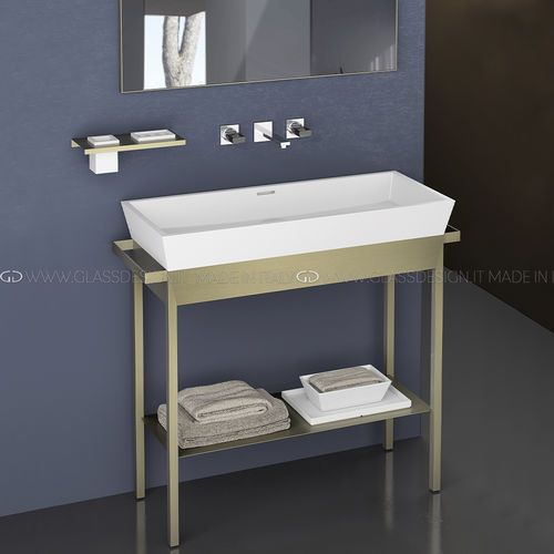 Напольная тумба под умывальник - GENOVA PLUS - GLASS DESIGN Srl - из нержавеющей стали / современная / без дверцы