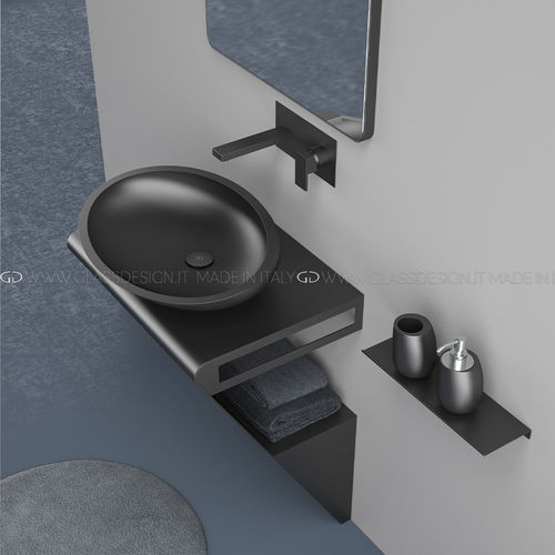 Подвесная тумба под умывальник - ZERO - GLASS DESIGN Srl - из нержавеющей стали / современная / без дверцы