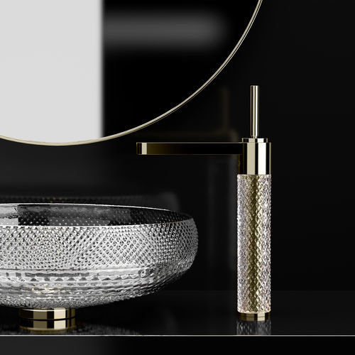 Однорычажный смеситель для раковины - CWT - GLASS DESIGN Srl - настольный / латуни / из кристалла