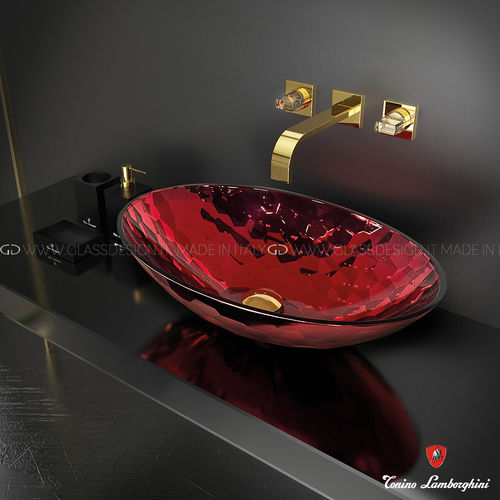 Настольная раковина - ALLURE OVAL XL  - GLASS DESIGN Srl - из кристалла / овальная / без отверстия