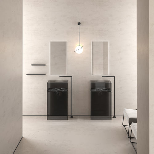 Раковина на ножке - SKYLINE MARBLE 90 - GLASS DESIGN Srl - из мрамора / из стекла / прямоугольная