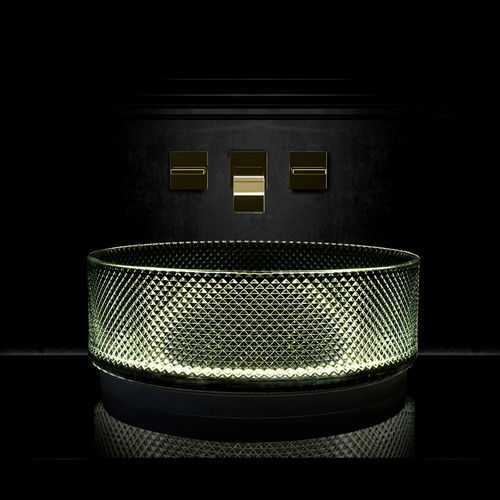Настольная раковина - VILLA XL LIGHT - GLASS DESIGN Srl - из кристалла / с подсветкой / ручной работы