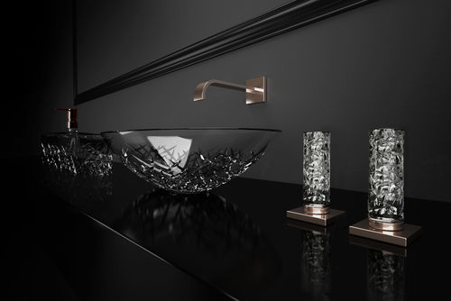 Двухрычажный смеситель для раковины - GLAMOROUS ICE CYPRUM - GLASS DESIGN Srl - настольный / из кристалла / для ванной комнаты