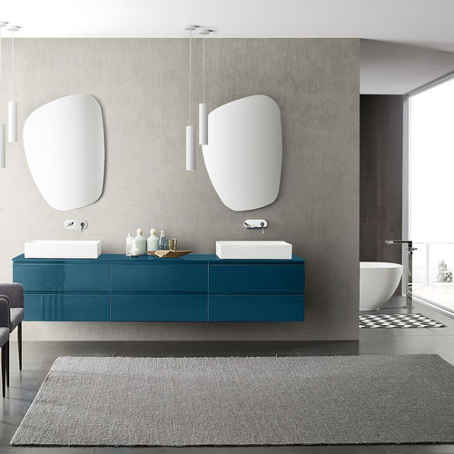 Современная ванная комната - COMPOSIZIONE 103 - AZZURRA ARREDOBAGNO - из керамики / из дерева / из меламина