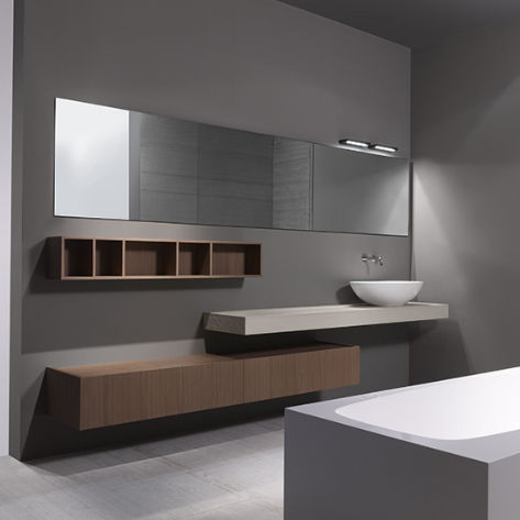 Подвесная тумба под умывальник - MODERN 007 - CASA BATH - из дерева / современная / с выдвижными ящиками
