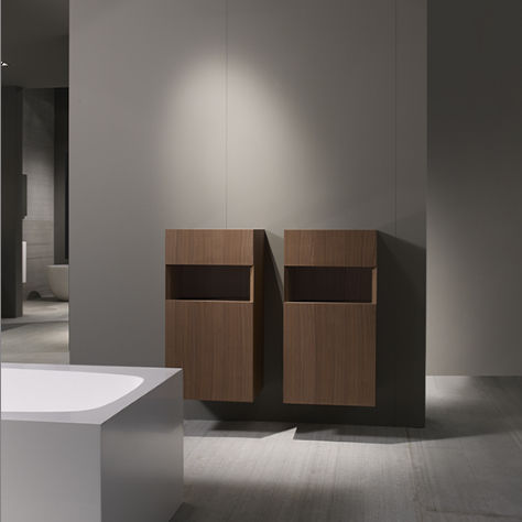 Современный мебель для ванной комнаты - MODERN 010 - CASA BATH - из дерева / настенный / с выдвижным ящиком