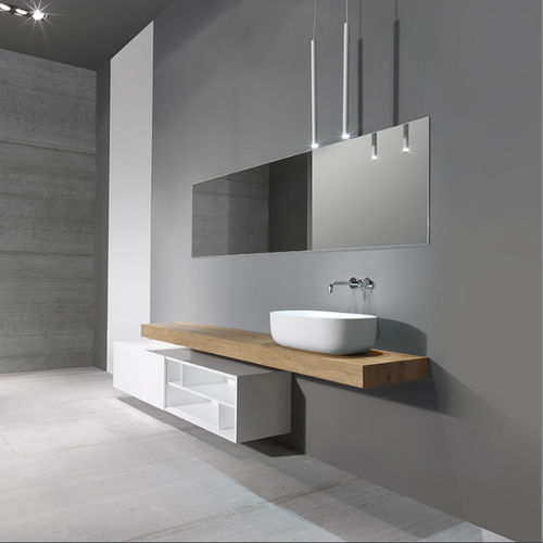 Подвесная тумба под умывальник - WOOD 004 - CASA BATH - из дерева / современная / с выдвижными ящиками