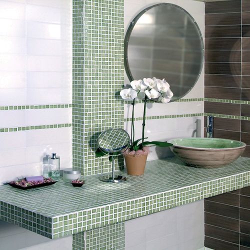 Мозаика из керамики - FETTUCCIA - PENNELLATO VERDE MARCIO - DE MAIO FRANCESCO - для интерьера / настенная / прямоугольная