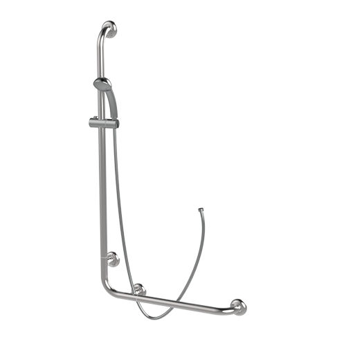 Поручень из нержавеющей стали - Stainless steel 304 brilliant - GOMAN - L-образный / настенный / для медицинского учреждения