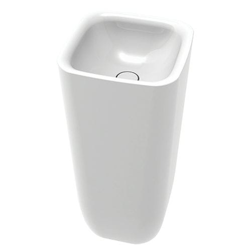 Раковина на ножке - MUS15-NO - GRAFF - из Solid Surface / квадратная / 1 отверстие