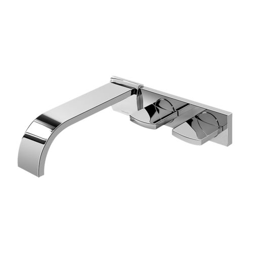 Двухрычажный смеситель для раковины - E-1830-C14W-T - GRAFF - настенный / из хромированного металла / для ванной комнаты